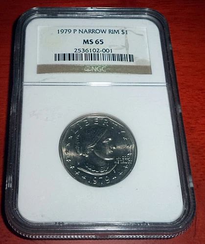 1979 P Susan B. Anthony Dollar Narrow Rim NGC MS65
