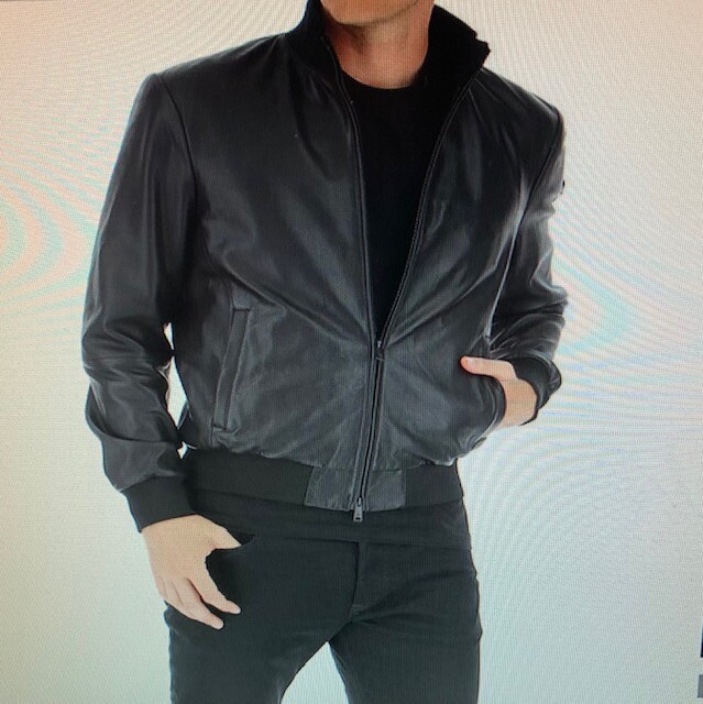 Emporio Armani mens caban lamb leather jacket,black.size Emporio Armani mens caban lamb leather jacket,black.size