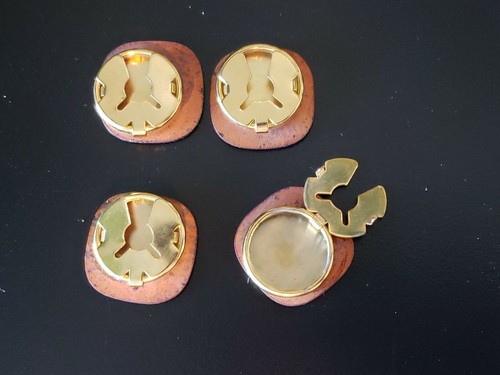 Cubiertas de botones/potenciadores de gemelos vintage - negro/púrpura geométrico años 80 - Imagen 3 de 4