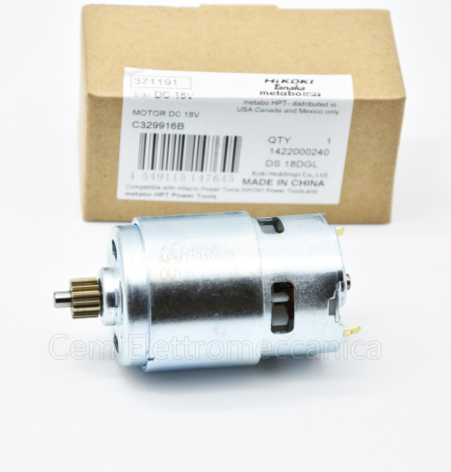 Motore DC 18 V Hitachi 371191 per trapano avvitatore a batteria Hikoki DS 18DGL