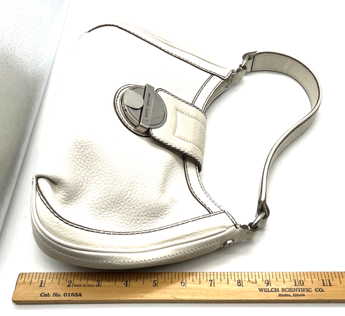 Borsa a mano donna Michael Kors in ecopelle bianca con manico superiore - Foto 10 di 12
