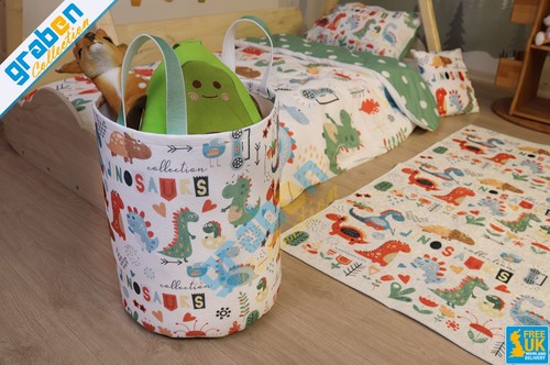 Toy Basket Laundry Basket Storage Bucket Organizer Felt Big Dinosaurs Kid's Room - Picture 5 of 6