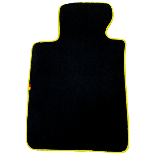 AutoWin Brand Black Floor Mats for BMW 7 Series E38 1994-2001 Yellow Trim - Picture 10 of 13