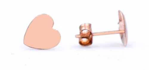 HEART SHAPE STUD EARRINGS 14k Solid Rose Gold - NEW WITH TAG