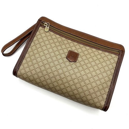 CELINE Clutch Bag Macadam PVC Leather Purse Triomphe Authentic From Japan - 第 23/23 張圖片