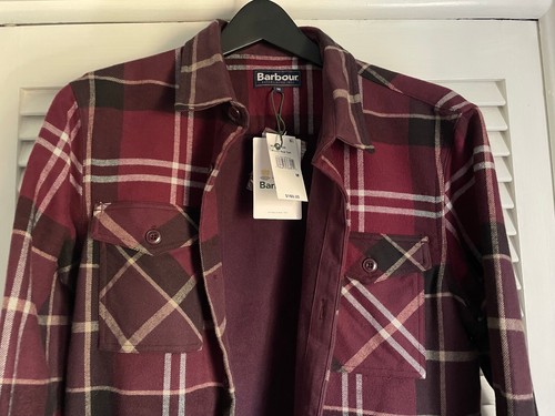 NUEVO CON ETIQUETAS BARBOUR CANNICH INVIERNO ROJO BORGOÑA CAMISA A CUADROS SOBRECAMISA CHAQUETA ABRIGO PARA HOMBRES M - Imagen 7 de 22