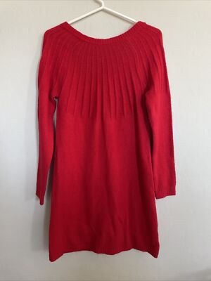 Francesca's Blue Rain Red Sweater Dress W/Black Bow Brand New