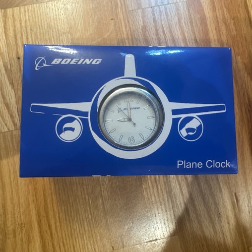 NOS Boeing Flugzeug Tischuhr - Blau PLANE PILOT GESCHENK Inbox OVP - Bild 1 von 6