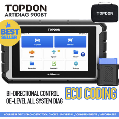 2025 TOPDON AD900BT Bidirectional Scanner Full System Diagnostic Tool ECU Coding