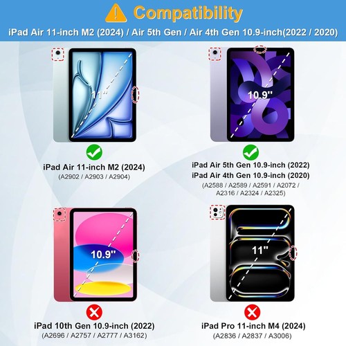 Funda con teclado Bluetooth retroiluminada para iPad Air 11 pulgadas (2024) cubierta trasera TPU suave - Imagen 2 de 14