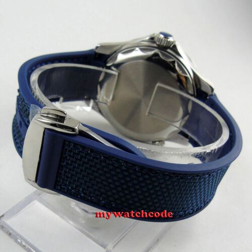 41mm Bliger marineblaues Zifferblatt leuchtend Saphirglas Datum Automatik Herrenuhr 226 - Bild 5 von 6