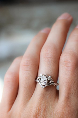 Teardrop Shape Sterling Silver 2.40 CT Moissanite Pear Cut Anniversary Ring - Picture 8 of 8