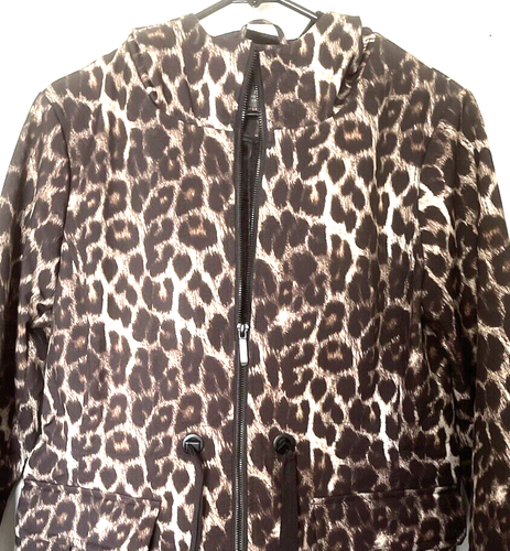 Gallery Damen Gepard braun Kapuze schwere Regenjacke Parka Taschen Medium - Bild 3 von 11