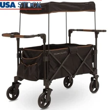 Hercules Stroller Wagon 2 Kids Portable All Terrain Foldable Push Pull Handles