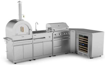 Thor Outdoor Kitchen Grill Station with Wine Cooler