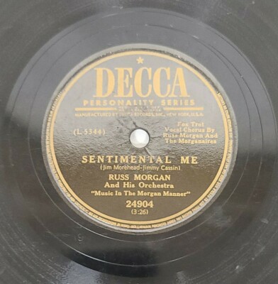 Russ Morgan Sentimental Me 24904 Decca FoxTrot Morganaires Copper