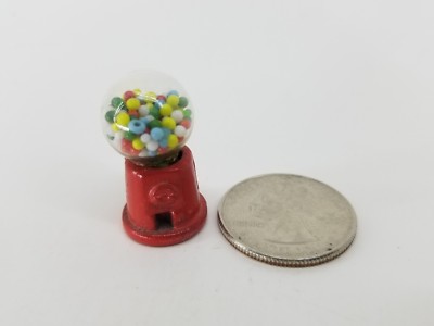 Miniature Dollhouse FAIRY GARDEN Accessories ~ Small Red Metal Gumball Machine