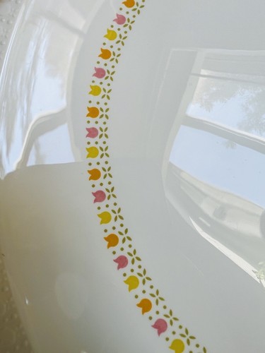 Vintage Corning Centura April Tulip Round Platter MCM Farmhouse Decor Spring 12" - Picture 4 of 7