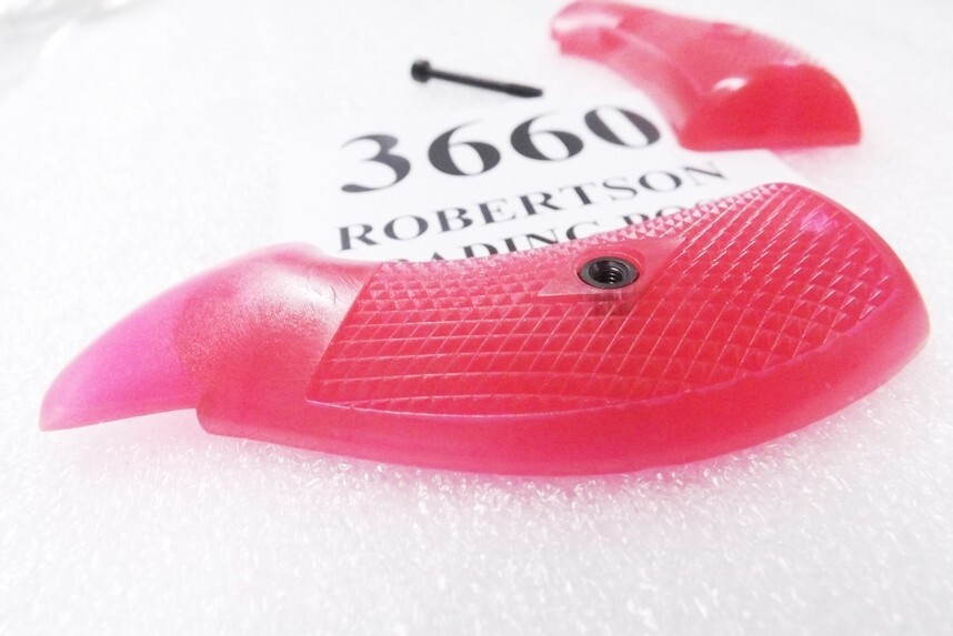 Hot Pink Checkered Grips Ajax type fit Smith & Wesson J Round 36