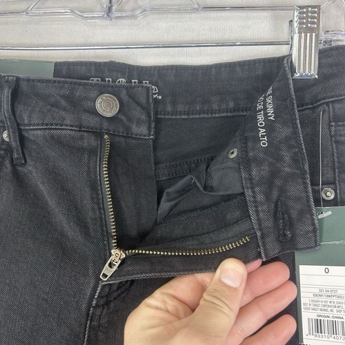 Wild Fable NEW Womens High Rise Skinny Jeans Size 0 Black Denim Pants Slim NWT - Picture 4 of 14