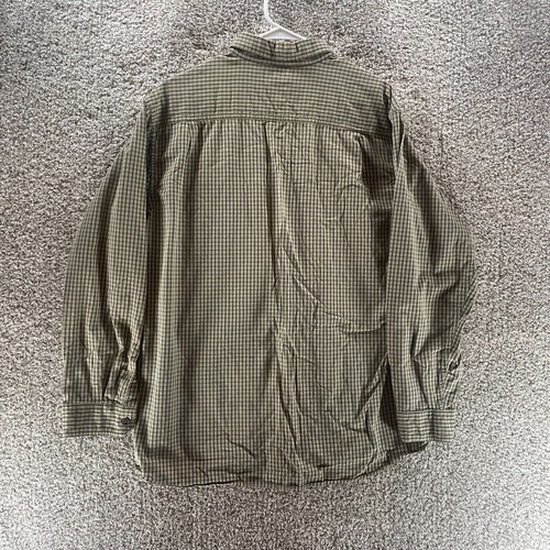 Columbia Shirt Mens Large Gren Tan Plaid Long Sleeve Button Up Hiking Mens Logo - Picture 9 of 10