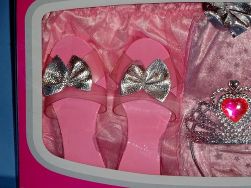 Princess Costume Dress-Girls 3-5-SKIRT-TOP-TIARA-SHOES-NECKLACE-KID CONNECTION - Picture 3 of 5