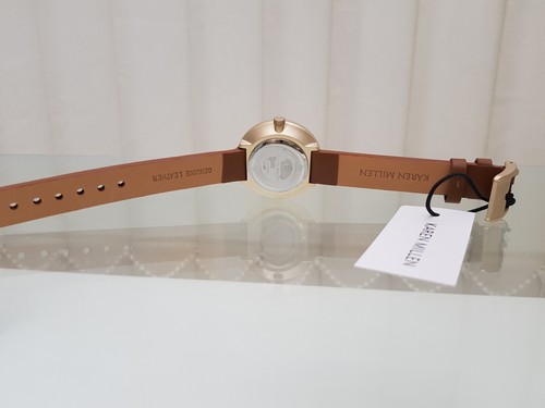 Nuovo Orologio Donna KAREN MILLEN Marrone Cinturino in Vera Pelle REGALO IDEALE!!! CTRL £120! - Foto 10 di 12