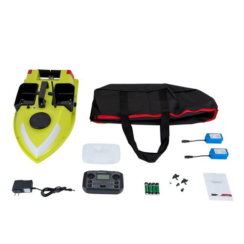 Green Fishing Bait Boat with GPS, LED Lights, Dual Motors & 5200mAh Batteries - Picture 11 of 16