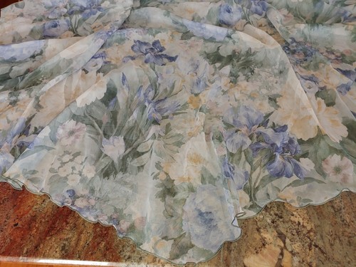 JC Penney Bianca durchsichtig Blumen gewellt Polyester Vorhang Panel 55x86 (1) - Bild 3 von 9
