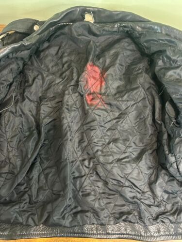 Giacca pelle biker nera dipinta a mano vintage teschi horror occhio di serpente selvaggio - Foto 18 di 24