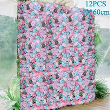 12Pcs Wedding Artificial Flower Wall Panel Hydrangea Rose Panel for Stage Decor