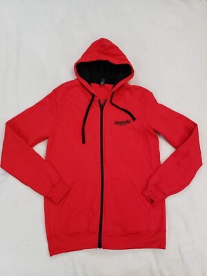 The Concept Fleece Johnsonvile Since 1945 Full zip Hooded Red Pockets Soft Warm