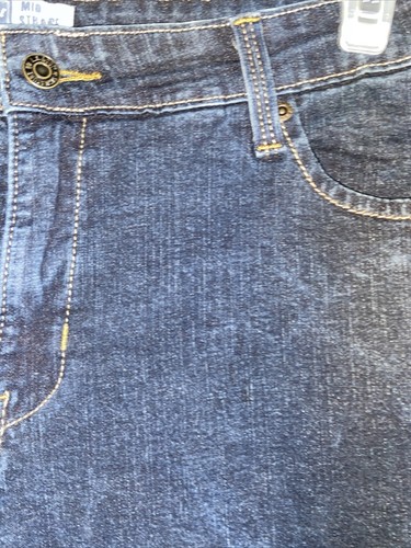 Levi's Signature Womens Jeans 14 Short Blue Denim Mid Rise Straight Dark Wash R - Picture 3 of 12