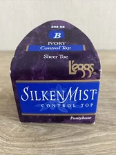 L'eggs Silken Mist Control Top Toe Panty Hose Ivory Size B Sheer Toe 202 03