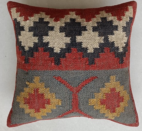 4 Pcs 18" Square Jute Kilim Cushion Cover Vintage Boho Jute Pillow Case Handmade - Picture 3 of 8