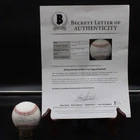 Mickey Mantle/Mike Trout Signed Rawlings OAL Baseball Auto Beckett BAS ZJ21291