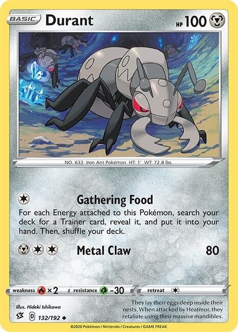 Durant Rebel Clash 132/192 Regular Uncommon 2020 Pokemon TCG Lightly Played