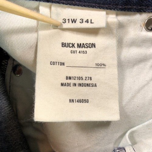 Buck Mason Jeans Mens 31x33 Indigo Selvedge Ford Standard 10oz Japanese Denim - Picture 13 of 19