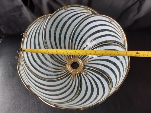 Vintage Brass, Glass Panel Light Shade - Picture 5 of 6