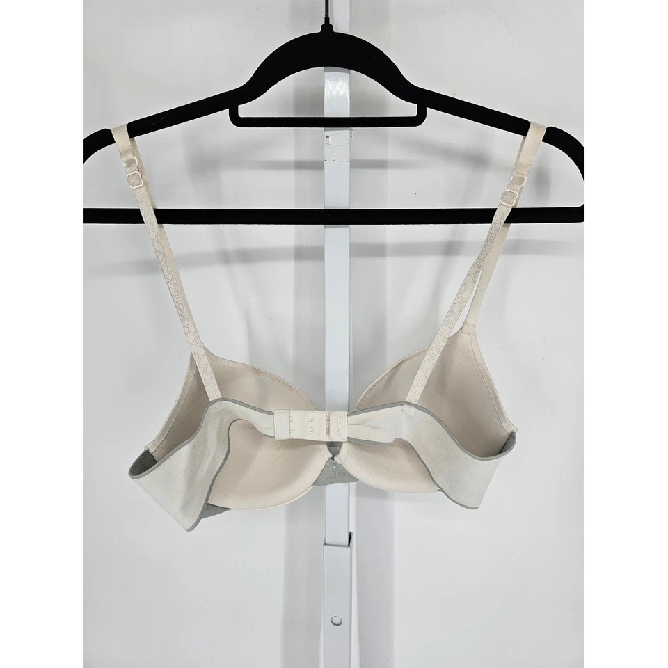 DKNY Mujer Talla 34C Clásico Ligeramente Forrado Camiseta Sujetador Beige Claro Tostado Foto 3 de 4