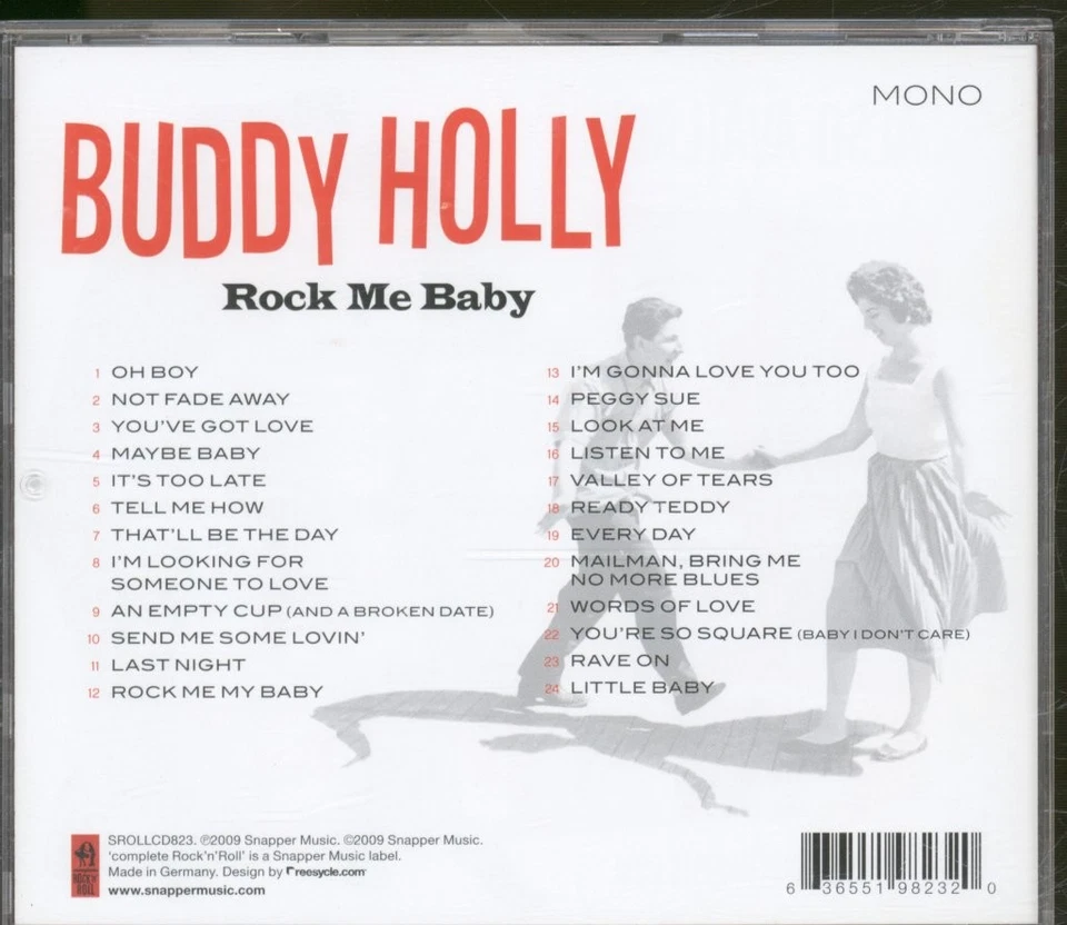 Buddy Holly Rock Me Baby CD Alemania Snapper Music 2009 SROLLCD823 - Imagen 2 de 3
