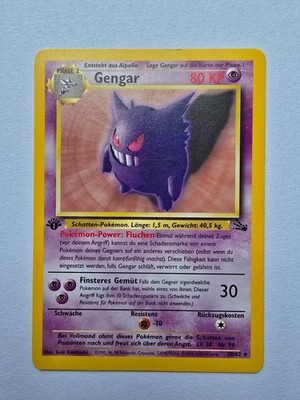 Gengar 20/62 *Deutsch* Pokemon TCG Fossil 1. Edition Vintage NM/LP sehr gepflegt