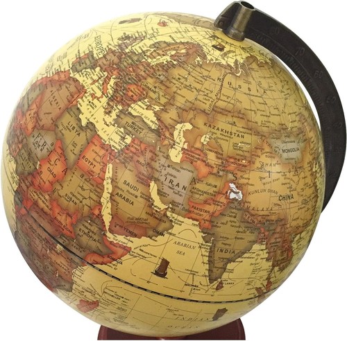 Elegant 10" Antique Globe with Rotating Design - Perfect for Home or Office - Picture 7 of 11