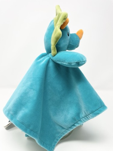 Mary Meyer Blue Dinosaur Triceratops Security Blanket Lovey Satin Back New - Picture 5 of 12