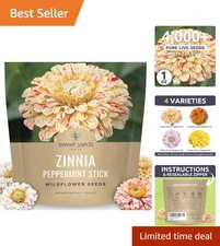 Zinnia Peppermint Stick - Large 1 Ounce Packet - 4,000 Flower Seeds for Plant... 316.64 per gallon