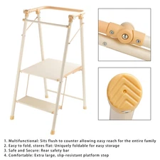 2-Step Kitchen Stepper Adult Folding Step Stool Kids Folding
