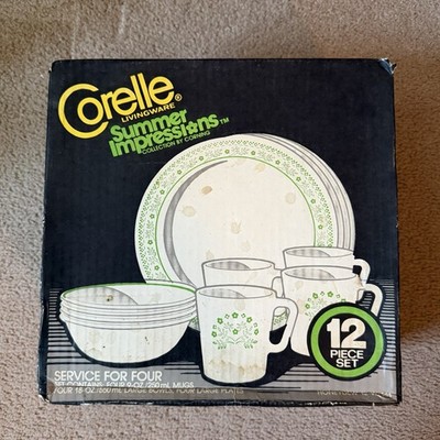 Vintage Corelle Corning Summer Impressions Honeydew 12 Piece Set - SEALED - NIB
