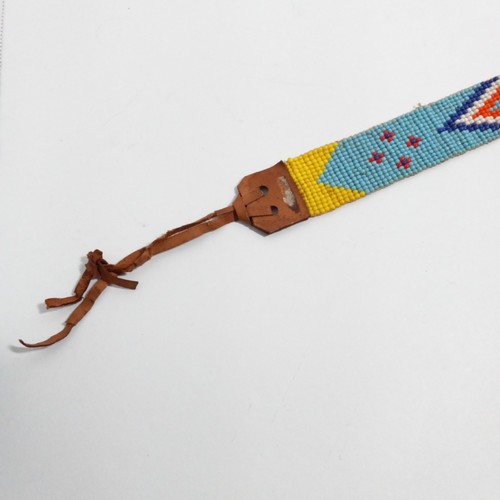 Vintage Indianer Stil Donnervogel Glasperlen Stirnband blau gelb flicken - Bild 3 von 13