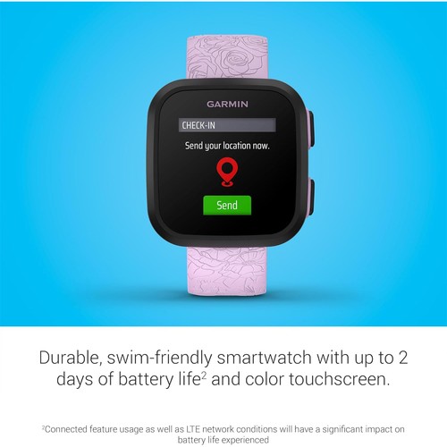 Garmin Bounce Kid Smartwatch, liliowy kwiatowy z plecakiem + 2 lata gwarancji zestaw - Zdjęcie 7 z 12