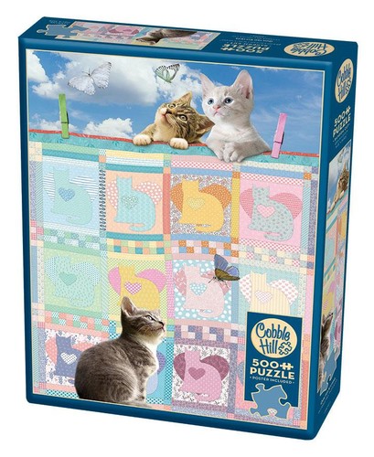 Cobble Hill jigsaw puzzle; Quilted Kittens; 500 pcs - Picture 1 of 3